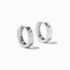 Coupon 🛒 Claire's Silver Rhodium15MM Embellished Huggie Hoop Earrings 😍
