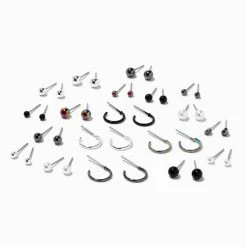 Budget β¨ Claire's Mixed Studs & Huggie Hoops Earrings - 20 Pack π€©