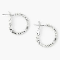 Best deal ⌛ Claire's Silver 20MM Laser Cut Twisted Hoop Earrings ✨