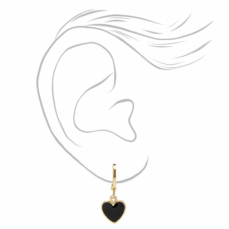 Hot Sale π Claire's Gold 10MM Heart Drop Huggie Hoop Earrings π 2 Hot Sale π Claire's Gold 10MM Heart Drop Huggie Hoop Earrings π - Image 2