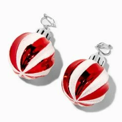 Flash Sale 😀 Claire's Peppermint Swirl 1.5" Ornament Clip-On Drop Earrings 🌟