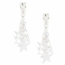 Buy 🎁 Claire's Silver 1" Star Clip On Drop Earrings 🎁