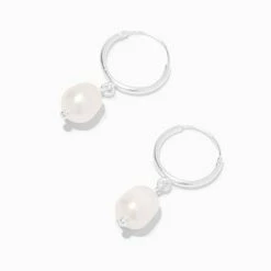 Buy 😍 Claire's Sterling Silver 12MM Pearl Drop Earrings ✨