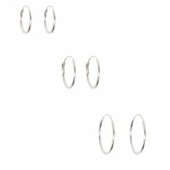 Wholesale βοΈ Claire's Sterling Silver Graduated Sleek Hoop Earrings - 3 Pack π 5 Wholesale βοΈ Claire's Sterling Silver Graduated Sleek Hoop Earrings - 3 Pack π -Claireβs Shop 27258 3