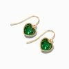 Best deal ⌛ Claire's Green Heart 0.5" Gold Drop Earrings 🥰