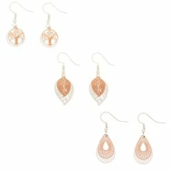 Brand new 🤩 Claire's Mixed Metal Filigree Drop Earrings - 3 Pack 🌟