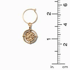 Hot Sale ⭐ Claire's Club Gold Medallion Hoop 1'' Drop Earrings - 3 Pack 👍 -Claire’s Shop 39752 3
