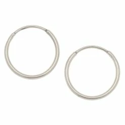 Flash Sale 💯 Claire's Silver Titanium 10MM Sleek Hoop Earrings 🤩