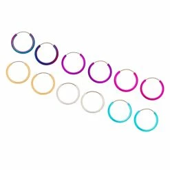 Deals ⭐ Claire's Colourful 10MM Hoop Earrings - 6 Pack 🔔