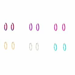 Deals ⭐ Claire's Colourful 10MM Hoop Earrings - 6 Pack 🔔 -Claire’s Shop 44264 3