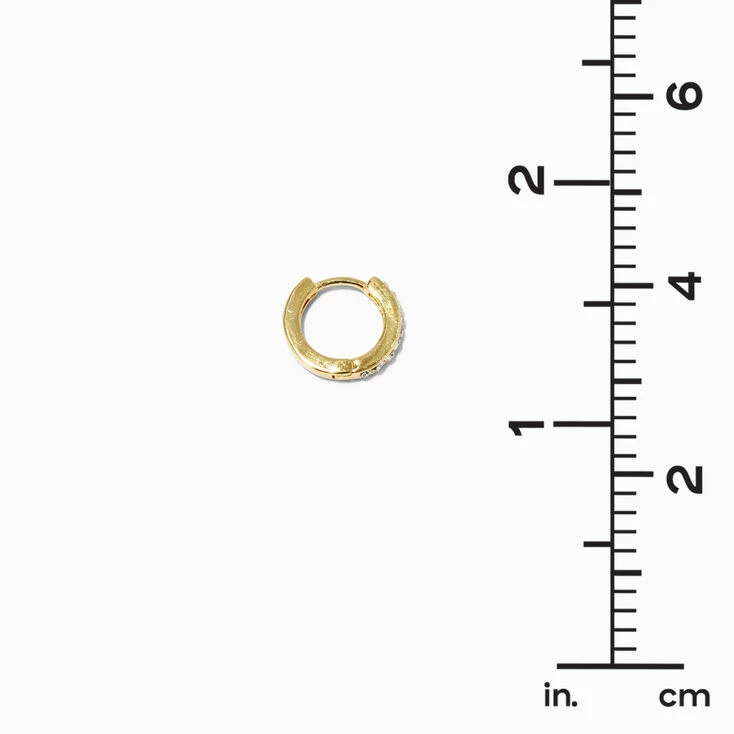 Best Sale 🥰 Claire's 18K Gold Plated 10MM Embellished Huggie Hoop Earrings ❤️ 3 Best Sale 🥰 Claire's 18K Gold Plated 10MM Embellished Huggie Hoop Earrings ❤️ - Image 3