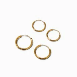 Outlet 😍 Claire's 18K Gold Plated Hinge Hoop Earrings Set - 2 Pack 🥰