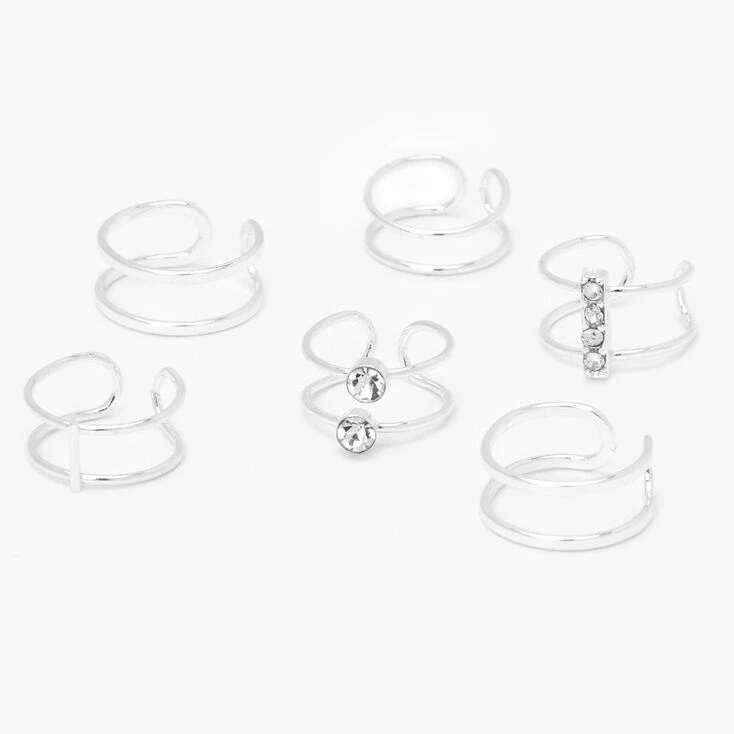 New 🔥 Claire's Silver Cuff Earrings - 5 Pack 🧨 1 New 🔥 Claire's Silver Cuff Earrings - 5 Pack 🧨