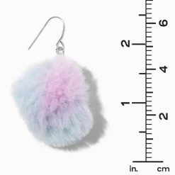 Top 10 👍 Claire's Silver 2" Pink, Purple & Blue Pom Pom Drop Earrings 😉 -Claire’s Shop 53131 3