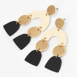 Cheapest ✔️ Claire's Gold 2" Neutral Geometric Drop Earrings ⭐