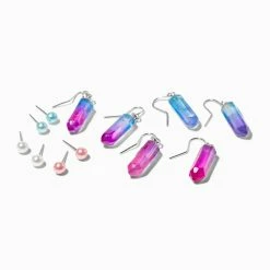 Promo 👍 Claire's Ombre Mystical Gem Drop & Stud Earrings - 6 Pack ✨