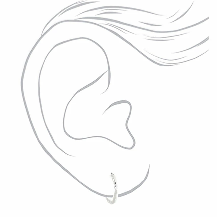 Best Pirce π Claire's Silver 15MM Textured Hoop Earrings - 6 Pack β€οΈ 2 Best Pirce π Claire's Silver 15MM Textured Hoop Earrings - 6 Pack β€οΈ - Image 2