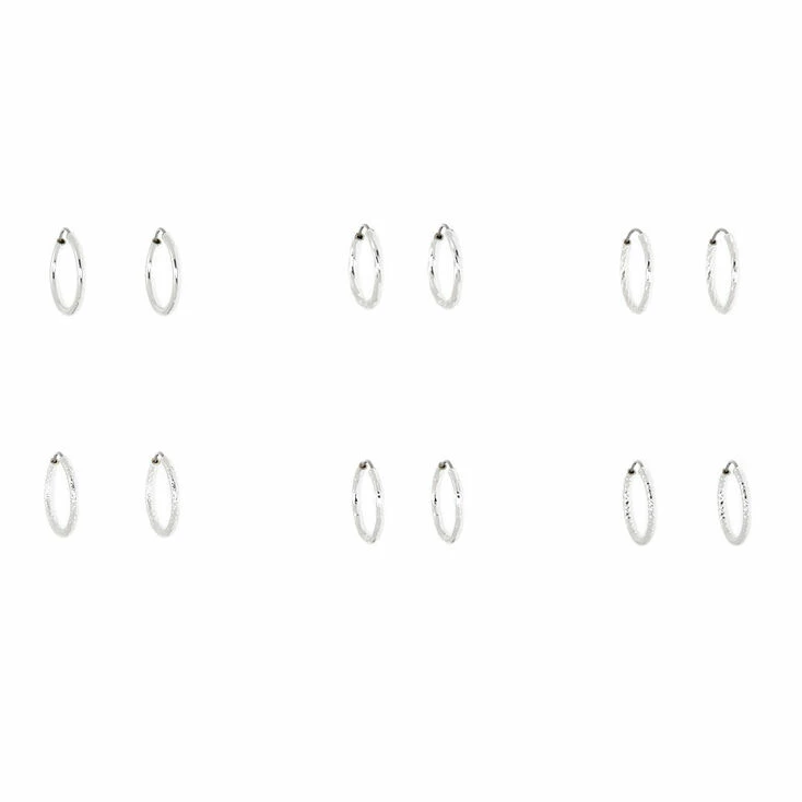 Best Pirce π Claire's Silver 15MM Textured Hoop Earrings - 6 Pack β€οΈ 3 Best Pirce π Claire's Silver 15MM Textured Hoop Earrings - 6 Pack β€οΈ - Image 3