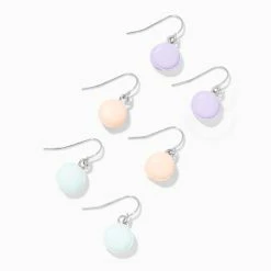 Cheap π Claire's Silver 1" Macaron Drop Earrings - 3 Pack π§¨