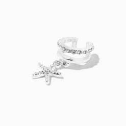 Coupon 🎁 Claire's Silver Starfish Charm Embellished Ear Cuff ✔️
