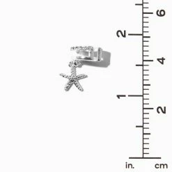 Coupon 🎁 Claire's Silver Starfish Charm Embellished Ear Cuff ✔️ -Claire’s Shop 66168 3