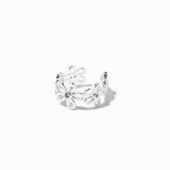 Top 10 π Claire's Silver Embellished Daisy Ear Cuff π