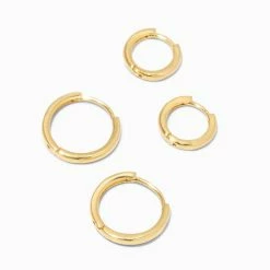 Best deal ✔️ Claire's 18K Gold Plated 8MM & 12MM Hoop Earrings - 2 Pack 😉