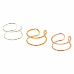 Hot Sale ❤️ Claire's 3 Pack Mixed Metal Wire Ear Cuffs ✨