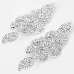 Wholesale 🧨 Claire's Silver 2" Pave Chandelier Drop Earrings 🛒