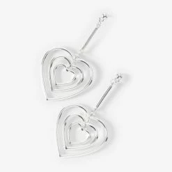 Claire’s Shop 56 Promo 🌟 Claire's Silver Triple Hearts 2" Drop Earrings 🔔