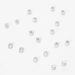 Claire’s Shop 37 Promo 🧨 Claire's Silver Round Bezel Magnetic Stud Earrings - 9 Pack 🔔