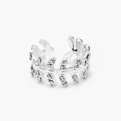 Best Pirce 🧨 Claire's Silver Embellished Leaf Ear Cuff ✨