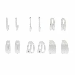 Promo 🎉 Claire's Silver Textured Mini Hoop Earrings - 6 Pack 💯