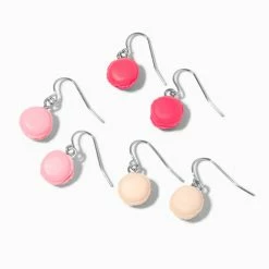 Top 10 🔥 Claire's Pink 1'' Macaron Drop Earrings - 3 Pack ⌛