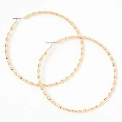 Claire’s Shop 39 Deals 🎁 Claire's Gold 80MM Twisted Textured Hoop Earrings 🔥