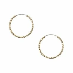 Budget 👏 Claire's Gold Laser Cut 20MM Hoop Earrings ⭐