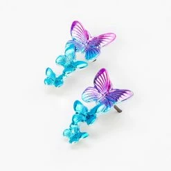 Claire’s Shop 43 Deals 🤩 Claire's Blue Ombre 1.5" Butterfly Drop Earrings 😉