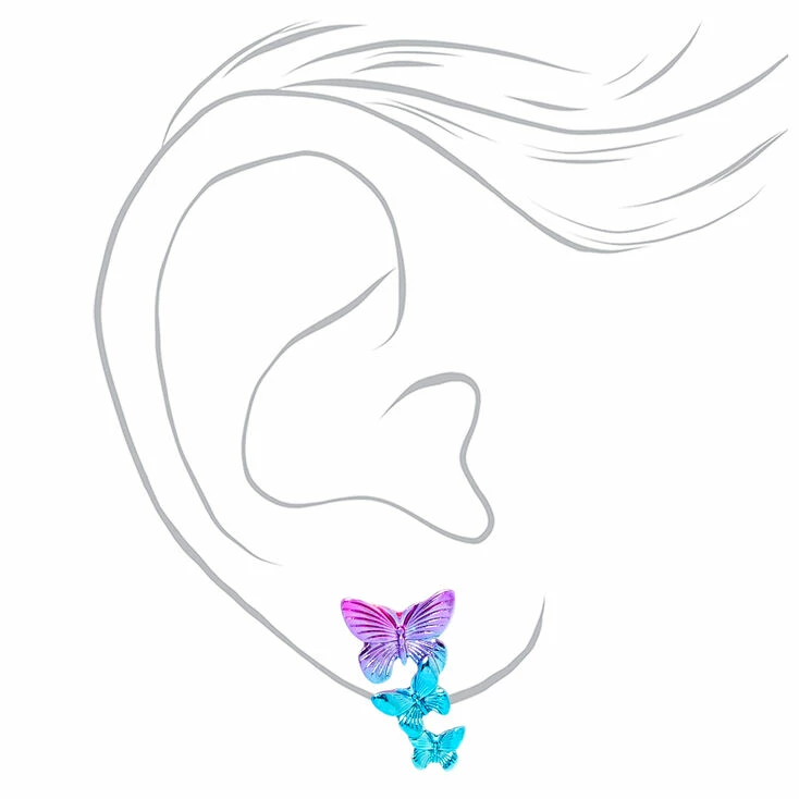 Deals 🤩 Claire's Blue Ombre 1.5" Butterfly Drop Earrings 😉 2 Deals 🤩 Claire's Blue Ombre 1.5" Butterfly Drop Earrings 😉 - Image 2