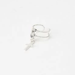 Promo π Claire's Silver Crystal Cross Ear Cuff π₯