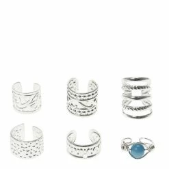 Cheapest 😀 Claire's 6 Pack Silver & Turquoise Ear Cuffs ⌛