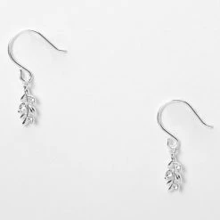 Brand new 👏 Claire's Sterling Silver .5" Crystal Leaf Drop Earrings 😀